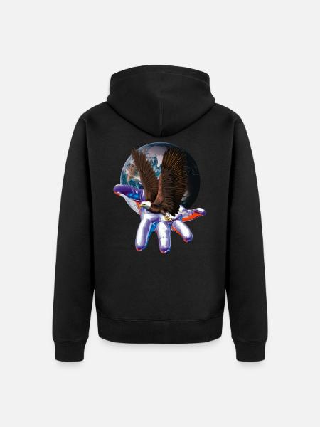 Adler - Unisex Premium Bio Zip Hoodie - Schwarz