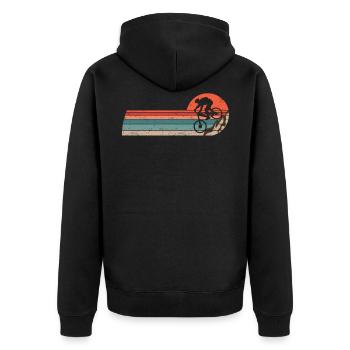 MTB Mountain Bike BMX Vintage Vintage Bicycle - Unisex Premium Organic Zip Hoodie - black - Back - Nico (187cm)