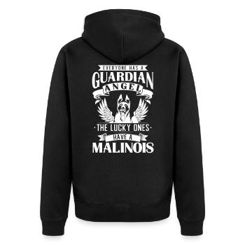 Idée cadeau berger allemand chien Malinois belge - Veste à capuche bio Premium Unisexe - noir - Dos - Nico (187cm)