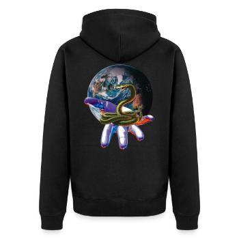 snakes - Unisex Premium Organic Zip Hoodie - black - Back - Nico (187cm)