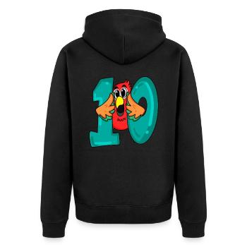 10 anniversaire - oiseau perroquet avec le numéro 10 - Veste à capuche bio Premium Unisexe - noir - Dos - Nico (187cm)