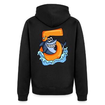 5 ans - requin - Veste à capuche bio Premium Unisexe - noir - Dos - Nico (187cm)