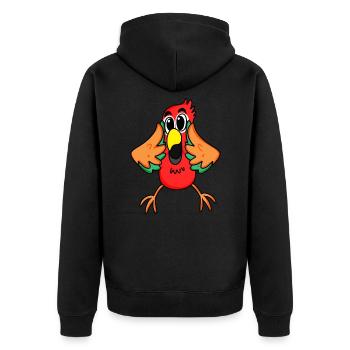Papagei Dschungel - Unisex Premium Bio Zip Hoodie - Schwarz - Hinten - Nico (187cm)