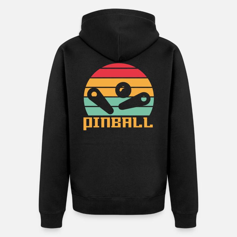 Flipper-Weinlese - Unisex Premium Bio Zip Hoodie - Schwarz