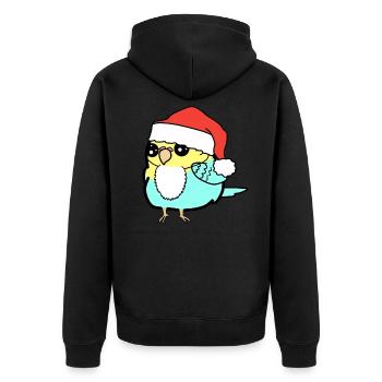 Père Noël Budgie Christmas - Veste à capuche bio Premium Unisexe - noir - Dos - Nico (187cm)