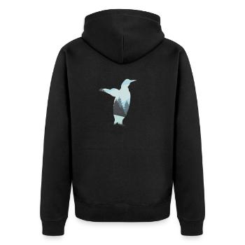 Penguin penguins south pole - Unisex Premium Organic Zip Hoodie - black - Back - Nico (187cm)