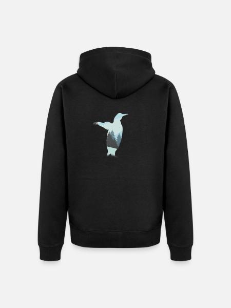 Pinguin Pinguine Südpol - Unisex Premium Bio Zip Hoodie - Schwarz