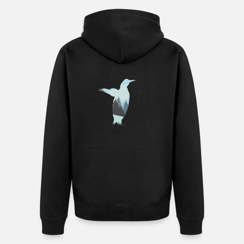 Pingouin pingouins pôle sud - Veste à capuche bio Premium Unisexe - noir