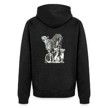 cheetah - Unisex Premium Organic Zip Hoodie - black - Back - Nico (187cm)