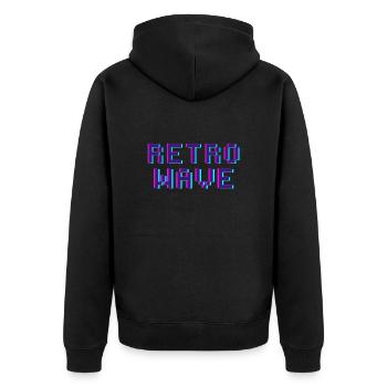 Retro Wave Vintage Funky Style Digital Disco - Unisex Premium Organic Zip Hoodie - black - Back - Nico (187cm)