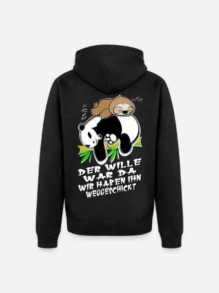 pand faultier - Unisex Premium Bio Zip Hoodie - Schwarz