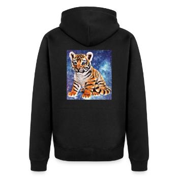 Tigre - Veste à capuche bio Premium Unisexe - noir - Dos - Nico (187cm)