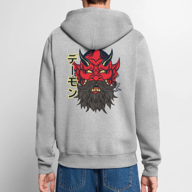 Devil with beard Unisex Premium Organic Zip Hoodie