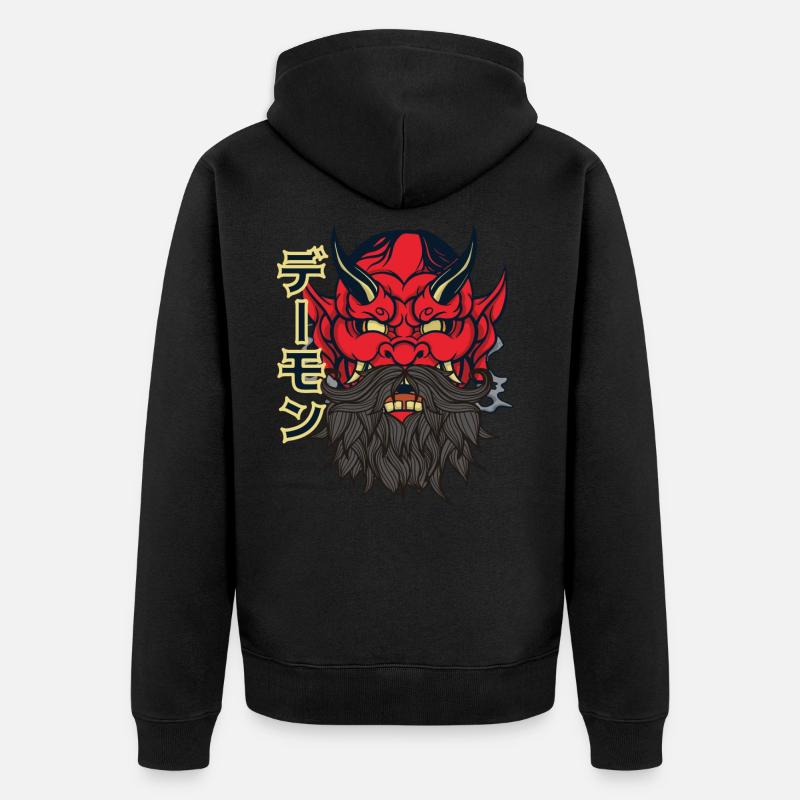 Le diable à la barbe - Veste à capuche bio Premium Unisexe - noir