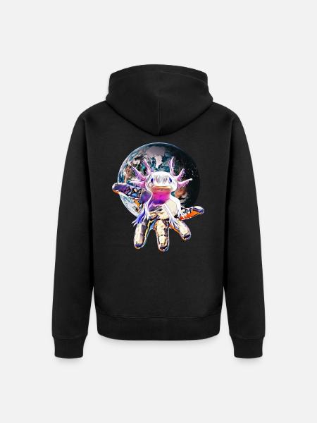 axolotl - Unisex Premium Organic Zip Hoodie - black
