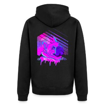 french bulldog colors - Unisex Premium Organic Zip Hoodie - black - Back - Nico (187cm)