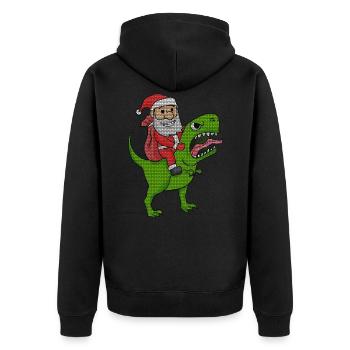 Effet de Noël laid de dinosaure de Noël - Veste à capuche bio Premium Unisexe - noir - Dos - Nico (187cm)