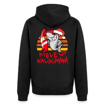 Requin surfeur Mele Kalikimaka - Veste à capuche bio Premium Unisexe - noir - Dos - Nico (187cm)
