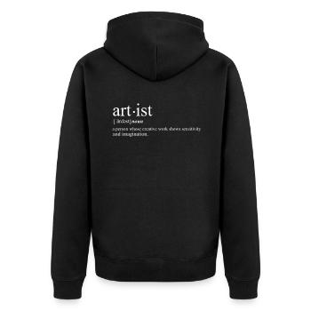 Artist artist humor - Unisex Premium Organic Zip Hoodie - black - Back - Nico (187cm)