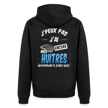 Les huitres m'appellent ostréiculteur cadeau - Veste à capuche bio Premium Unisexe - noir - Dos - Nico (187cm)