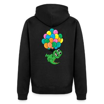 Ballon bébé dinosaure - Veste à capuche bio Premium Unisexe - noir - Dos - Nico (187cm)