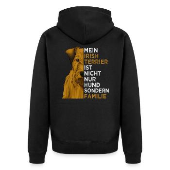 Irish Terrier Hund Familie schönes Geschenk - Unisex Premium Bio Zip Hoodie - Schwarz - Hinten - Nico (187cm)
