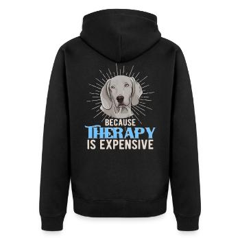Weimaraner weimi hund Geschenkidee - Unisex Premium Bio Zip Hoodie - Schwarz - Hinten - Nico (187cm)