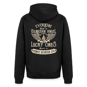 Cadeau drôle de chien de montagne bernois - Veste à capuche bio Premium Unisexe - noir - Dos - Nico (187cm)
