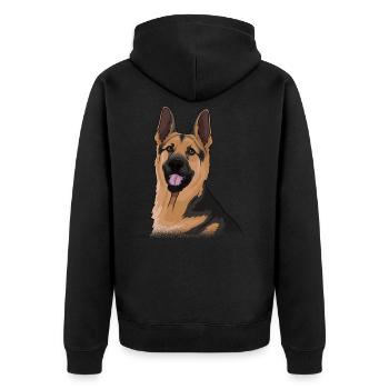 Cadeau de chien de berger allemand - Veste à capuche bio Premium Unisexe - noir - Dos - Nico (187cm)