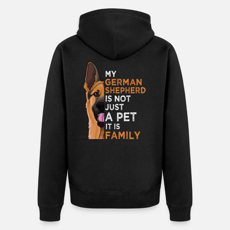 Deutscher Schäferhund Geschenk Herrchen - Unisex Premium Bio Zip Hoodie - Schwarz