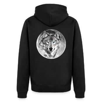 Wolf - Veste à capuche bio Premium Unisexe - noir - Dos - Nico (187cm)