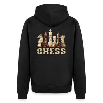 Jeu d'échecs - Veste à capuche bio Premium Unisexe - noir - Dos - Nico (187cm)
