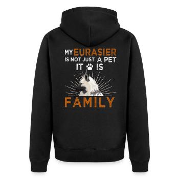 Eurasier Hund Schönes Geschenk - Unisex Premium Bio Zip Hoodie - Schwarz - Hinten - Nico (187cm)