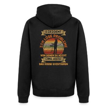 Chorleiter Dirigent Ladebalken - Unisex Premium Bio Zip Hoodie - Schwarz - Hinten - Nico (187cm)