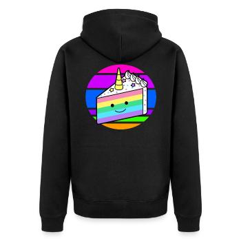 Gâteau licorne gâteau licorne arc en ciel - Veste à capuche bio Premium Unisexe - noir - Dos - Nico (187cm)