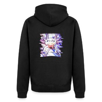 axolotl - Unisex Premium Organic Zip Hoodie - black - Back - Nico (187cm)