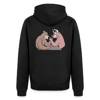 Stocks and stock market a gift for businessmen - Unisex Premium Organic Zip Hoodie - black - Back - Nico (187cm)