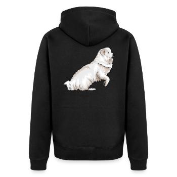 Chien de Montagne des Pyrénées | Grandes Pyrénées - Veste à capuche bio Premium Unisexe - noir - Dos - Nico (187cm)