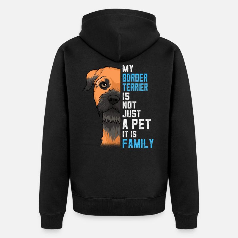 Border Terrier Geschenkidee - Unisex Premium Bio Zip Hoodie - Schwarz