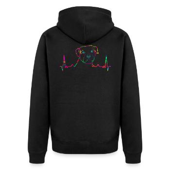 Cadeau coloré d'ECG de border terrier - Veste à capuche bio Premium Unisexe - noir - Dos - Nico (187cm)