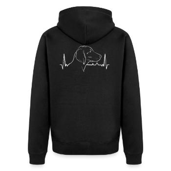 Cadeau d'électrocardiogramme pour chien Weimaraner - Veste à capuche bio Premium Unisexe - noir - Dos - Nico (187cm)