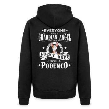 Cadeau chien Podenco drôle - Veste à capuche bio Premium Unisexe - noir - Dos - Nico (187cm)