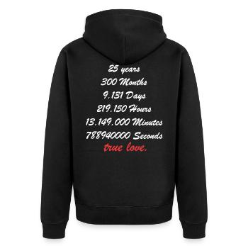 25 Jahre verheiratet Silberhochzeit Ehe Shirt - Unisex Premium Bio Zip Hoodie - Schwarz - Hinten - Nico (187cm)