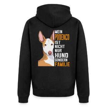 Podenco Hund ist Familie Geschenk - Unisex Premium Bio Zip Hoodie - Schwarz - Hinten - Nico (187cm)