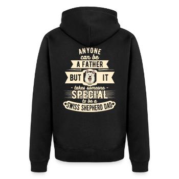Schweizer Schäferhund Besitzer Geschenk - Unisex Premium Bio Zip Hoodie - Schwarz - Hinten - Nico (187cm)