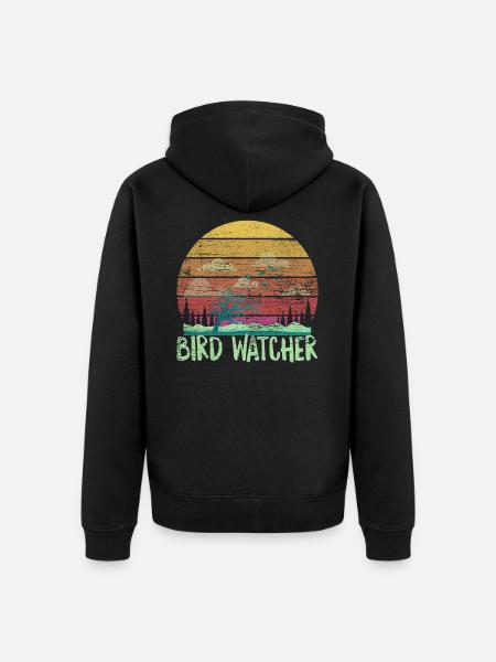 Birdwatchers - Unisex Premium Organic Zip Hoodie - black