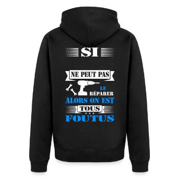 BRICOLEUR PERSONNALISABLE - Veste à capuche bio Premium Unisexe - noir - Dos - Nico (187cm)