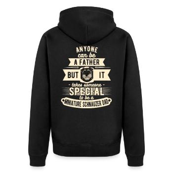 Zwergschnauzer Papa lustig - Unisex Premium Bio Zip Hoodie - Schwarz - Hinten - Nico (187cm)