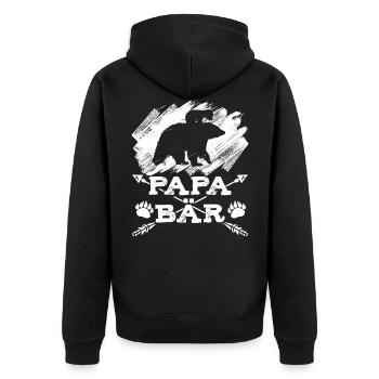 Dad Bear Father Father's Day - Unisex Premium Organic Zip Hoodie - black - Back - Nico (187cm)
