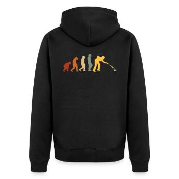 Boccia Kugeln Evolution Boule Spiel Petanque - Unisex Premium Bio Zip Hoodie - Schwarz - Hinten - Nico (187cm)